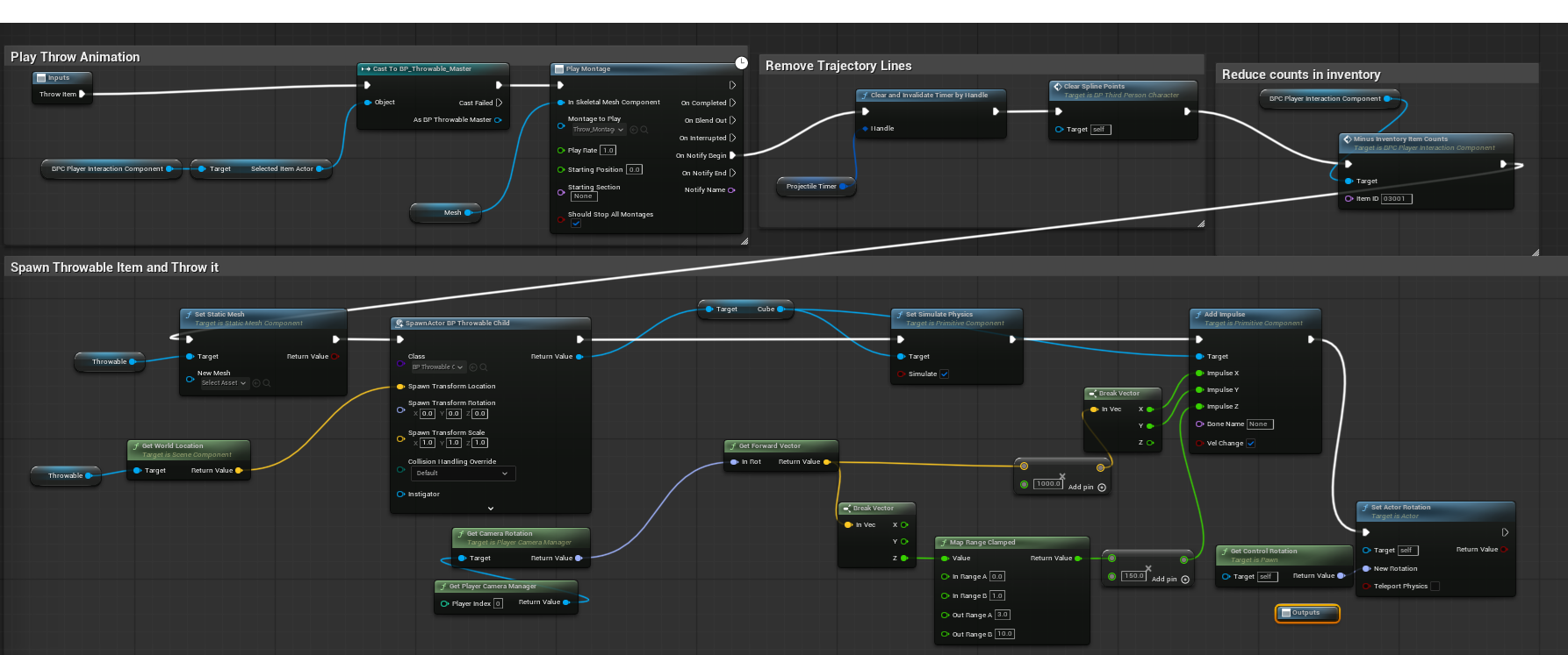 Throw mechanic Blueprint